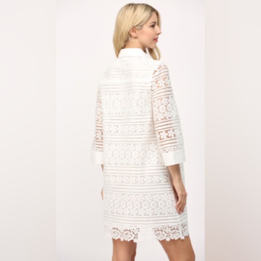 Fate White Lace Shift Dress - Picture 2 of 6